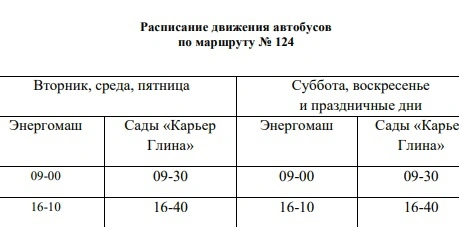 124 Завод «Энергомаш» - Сады «Карьер «Глина»