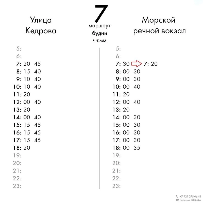 7 ул. Кедрова - Моской речной вокзал