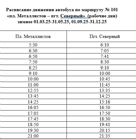 №101 пл. Металлистов - Центральная