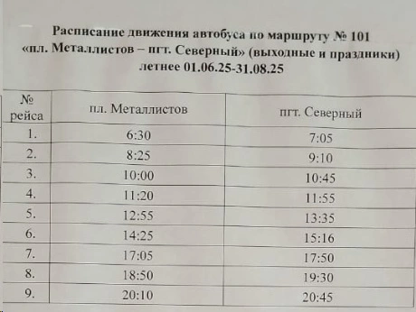 №101 пл. Металлистов - Центральная