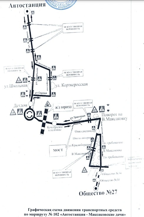 102 Автостанция — Максаковские дачи - схема