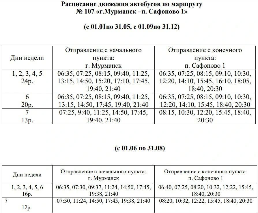 107 Мурманск - Сафоново