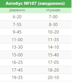 № 107 Дзержинск - Игумново 