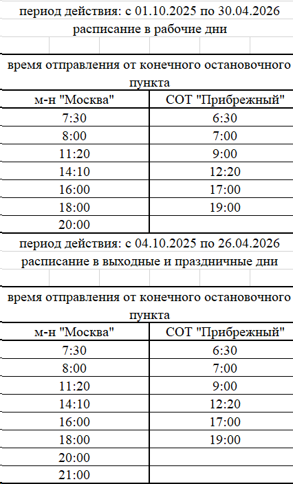 № 110 "м-н "Москва" - СОТ «Прибрежный" № 110 "м-н "Москва" - СОТ «Прибрежный"