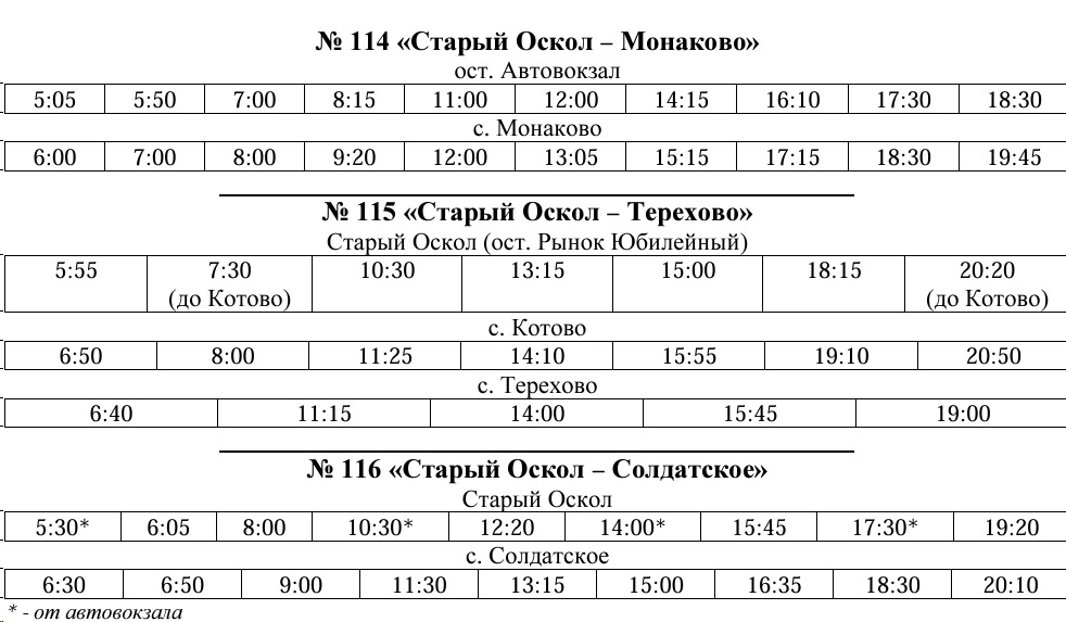 114 Старый Оскол - Монаково