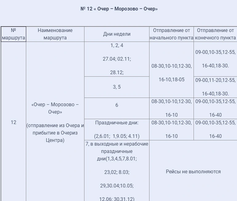 12 Очер - Морозово