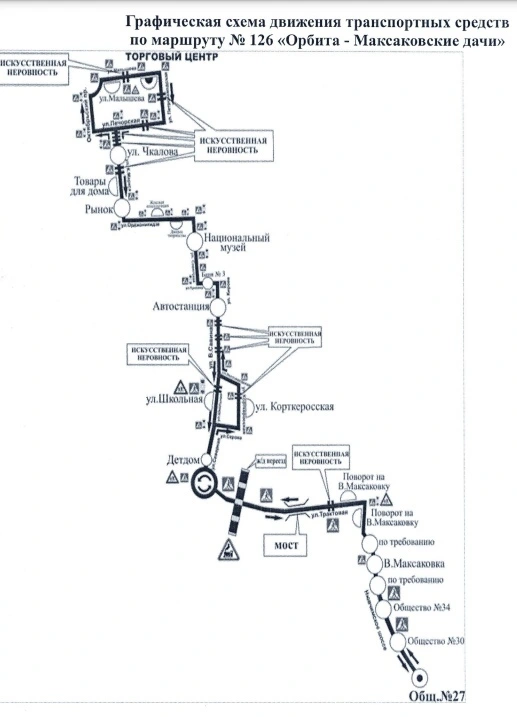 126 Орбита - Максаковские дачи - схема маршрута