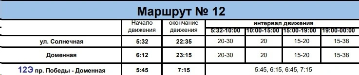 12 Олимпийская - Победа - Доменная по выходным