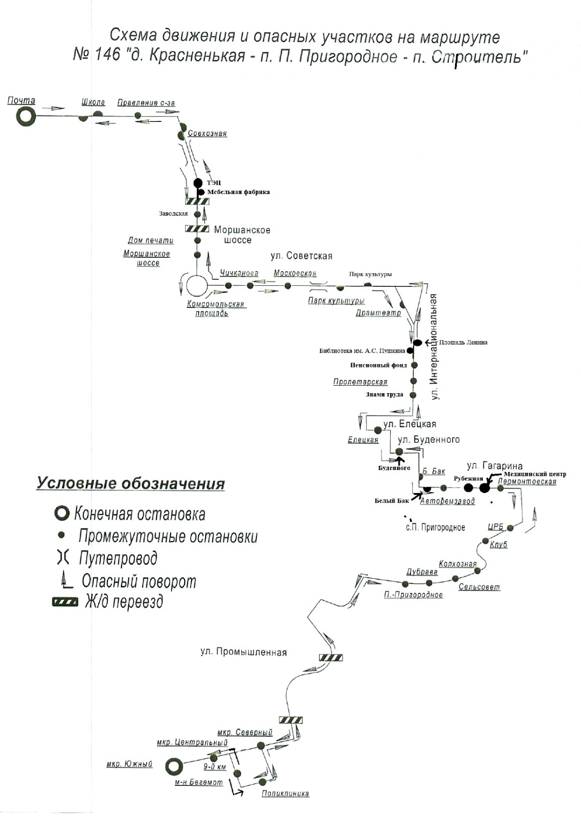 №146 п. Строитель - с. Пригородное - д.Красненькая - схема