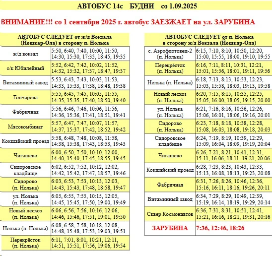 14с (ж/д Вокзал - сады Аэрофлотовец-2 (п.Нолька) 14с (ж/д Вокзал - сады Аэрофлотовец-2 (п.Нолька)