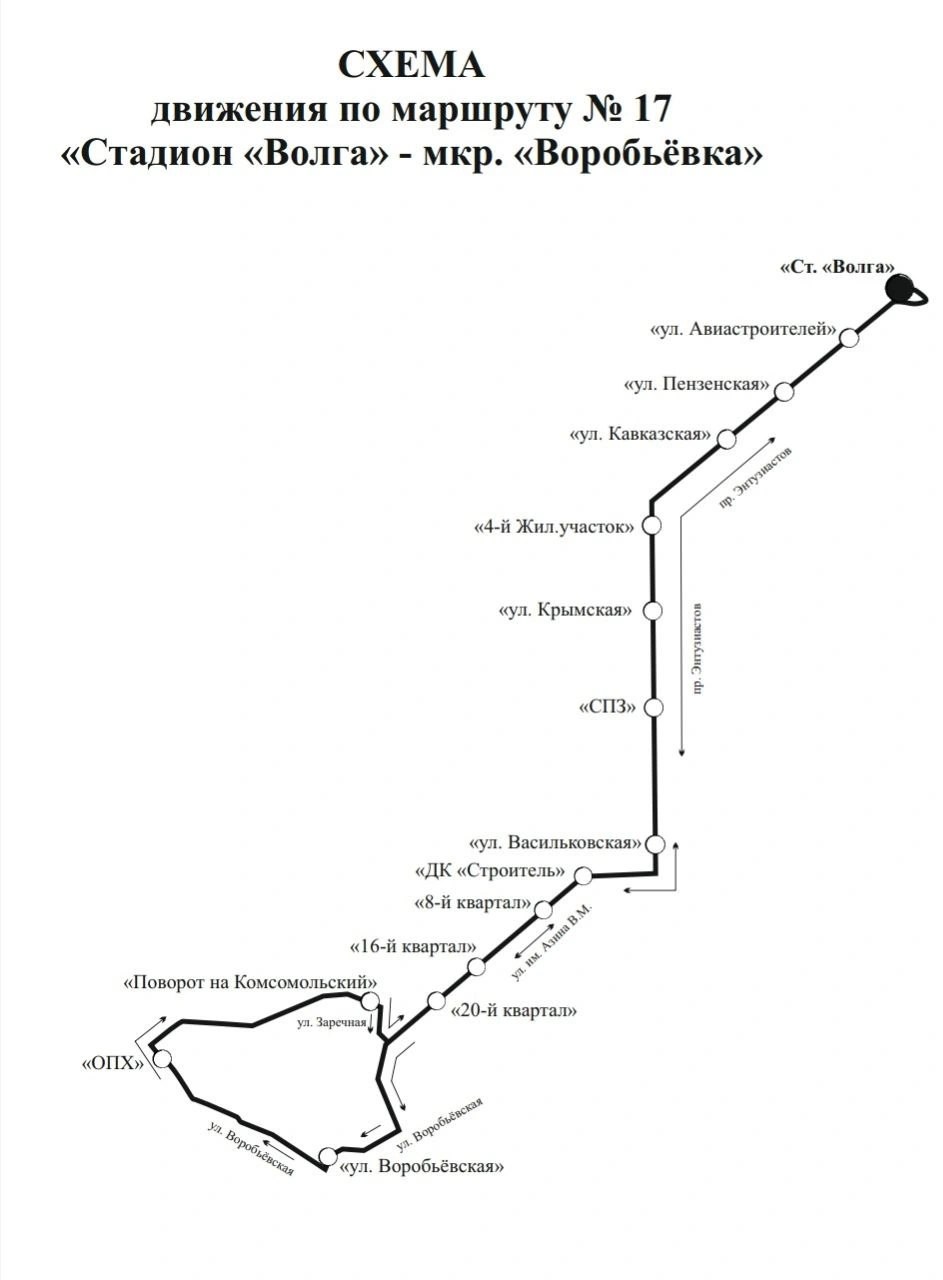 17 Стадион Волга - Воробьёвка - схема