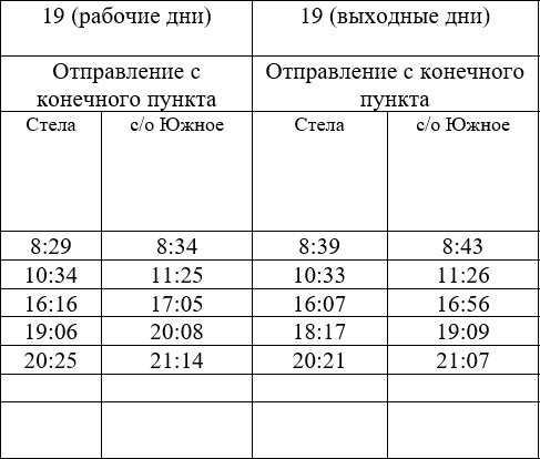 №19 Стела - с/о Южное