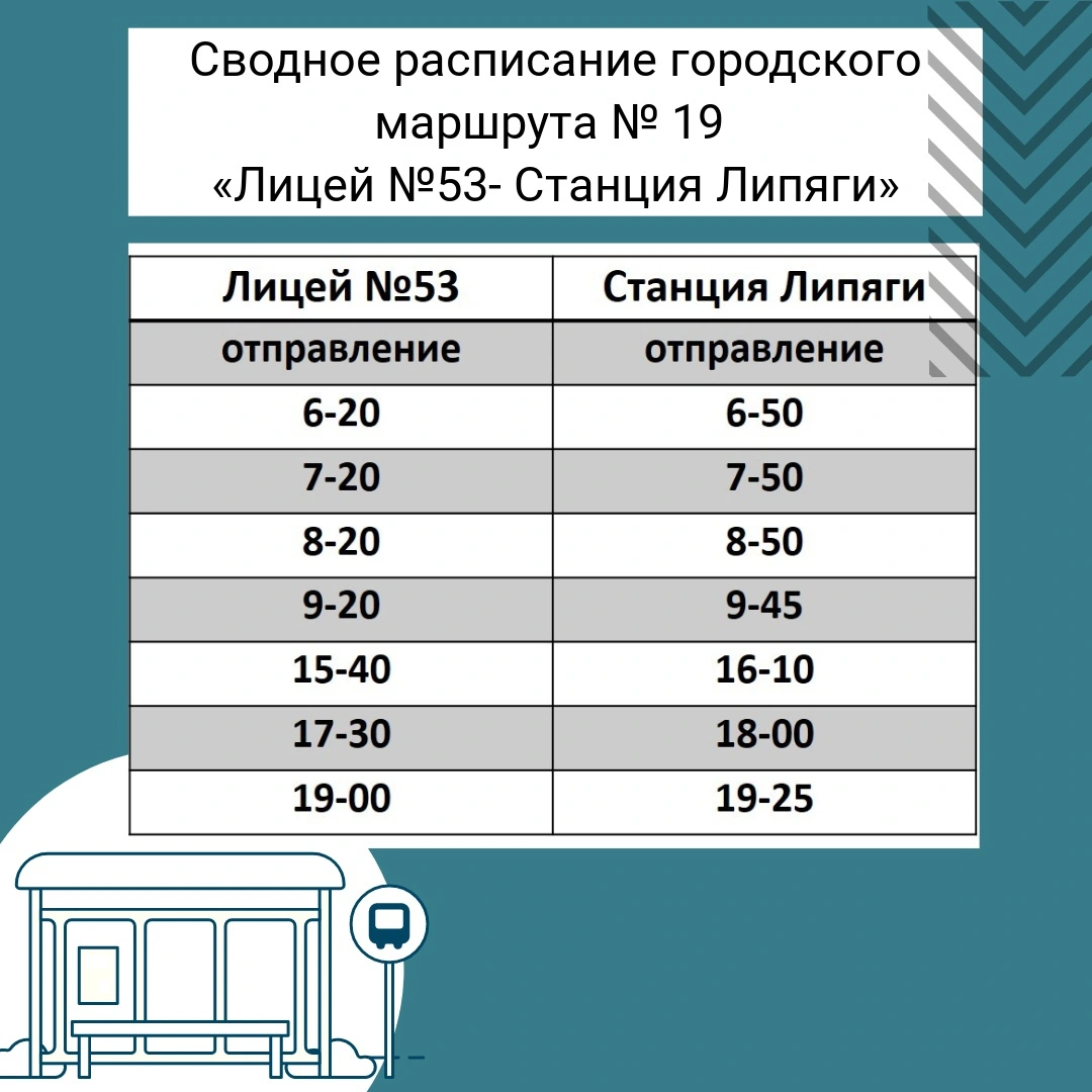 №19 Лицей №53 - Станция Липяги