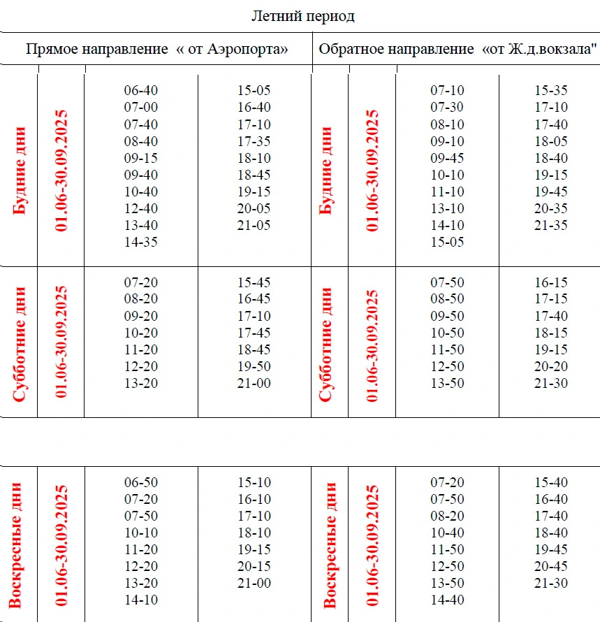№2 Аэропорт - Ж/д вокзал 