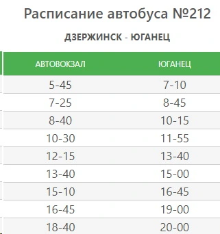 №212 Дзержинск-Юганец.