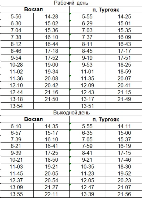 291 Вокзал - п. Тургояк