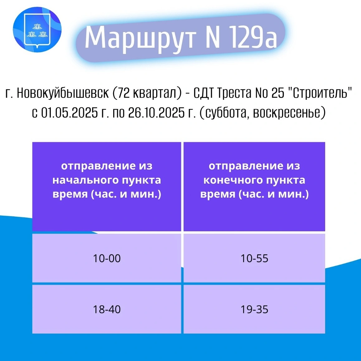 № 129а «г. Новокуйбышевск (72 квартал) – СДТ Треста 25 «Строитель»» № 129а «г. Новокуйбышевск (72 квартал) – СДТ Треста 25 «Строитель»»