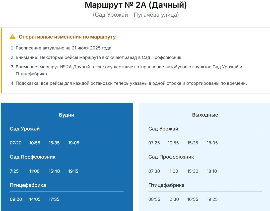 №2А Дачный: Сад "Урожай" - ул. Пугачёва №2А Дачный: Сад "Урожай" - ул. Пугачёва