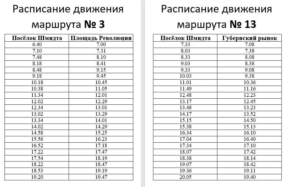 Площадь Революции» в п.Шмидта - до остановки «Речная»