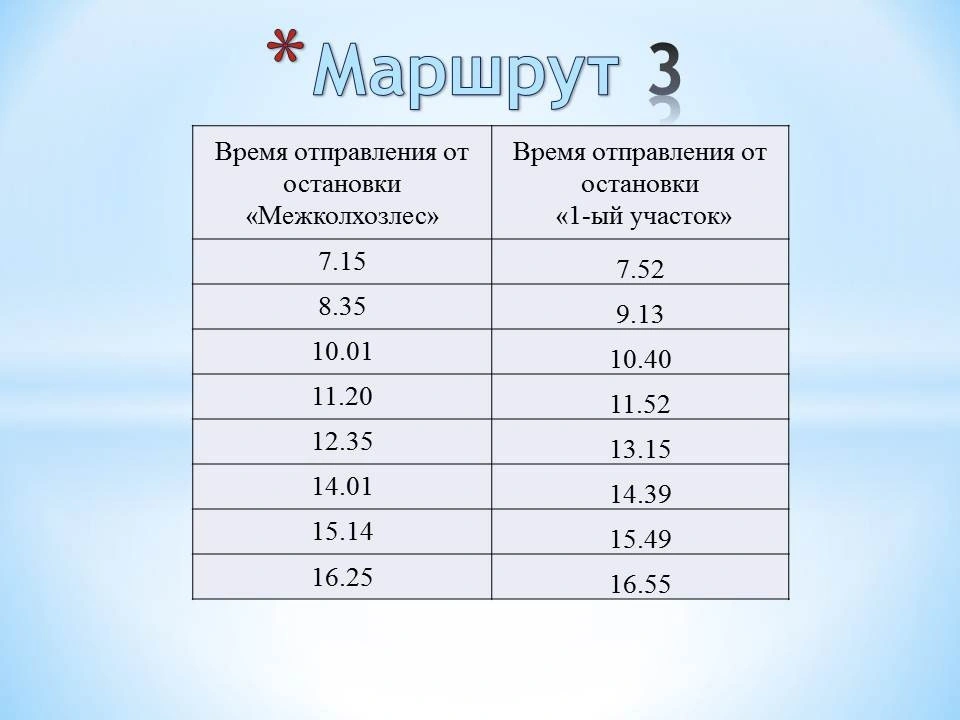 М3 Межкохозлес - 1й участок