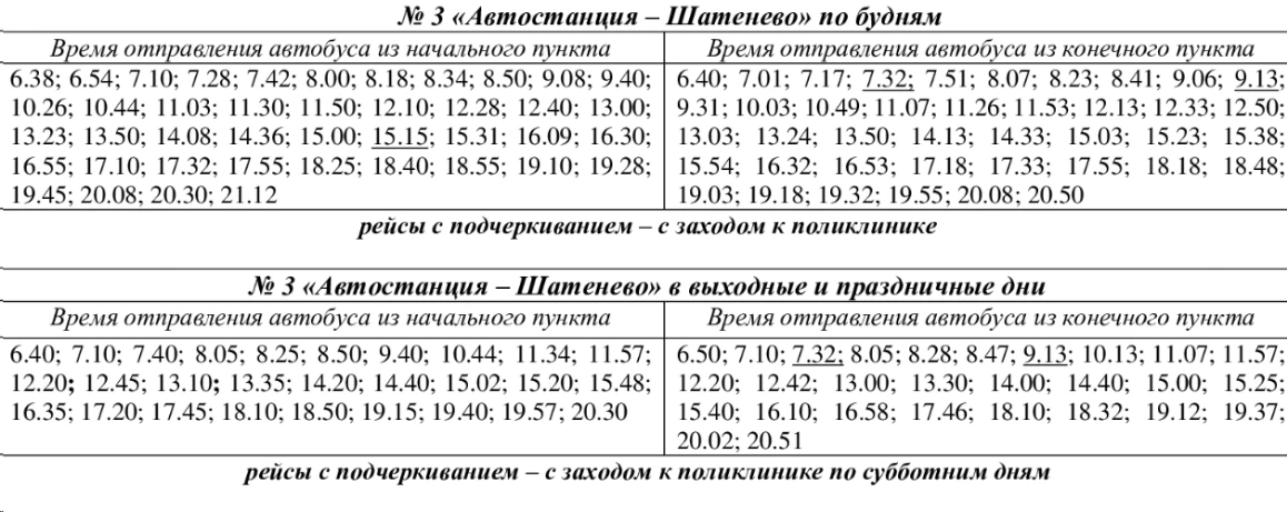 № 3 «Автостанция - м-р Шатенево»