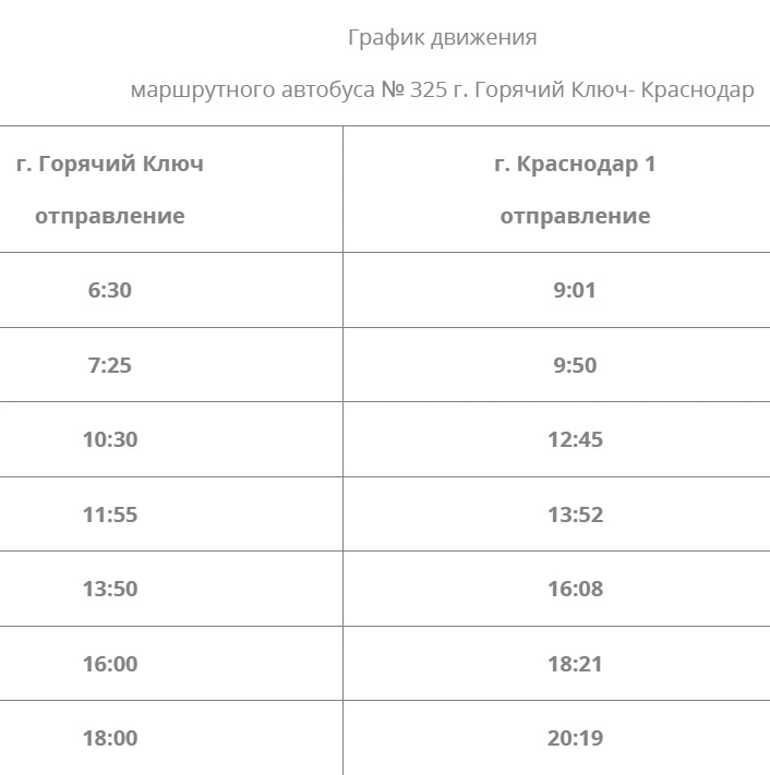№ 325 Горячий ключ - Краснодар