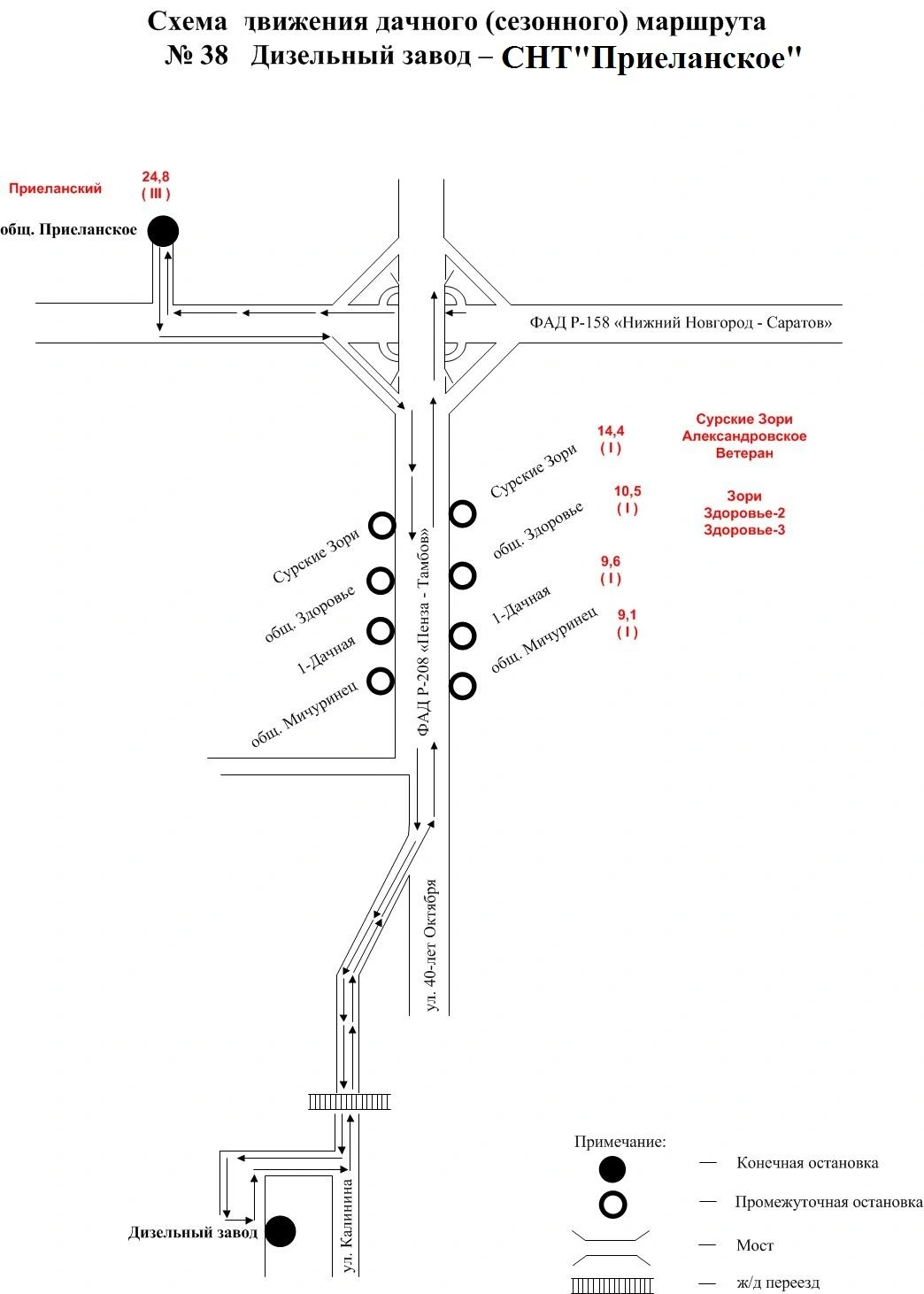 Схема №38 Дизельный завод - СНТ "Приеланский"