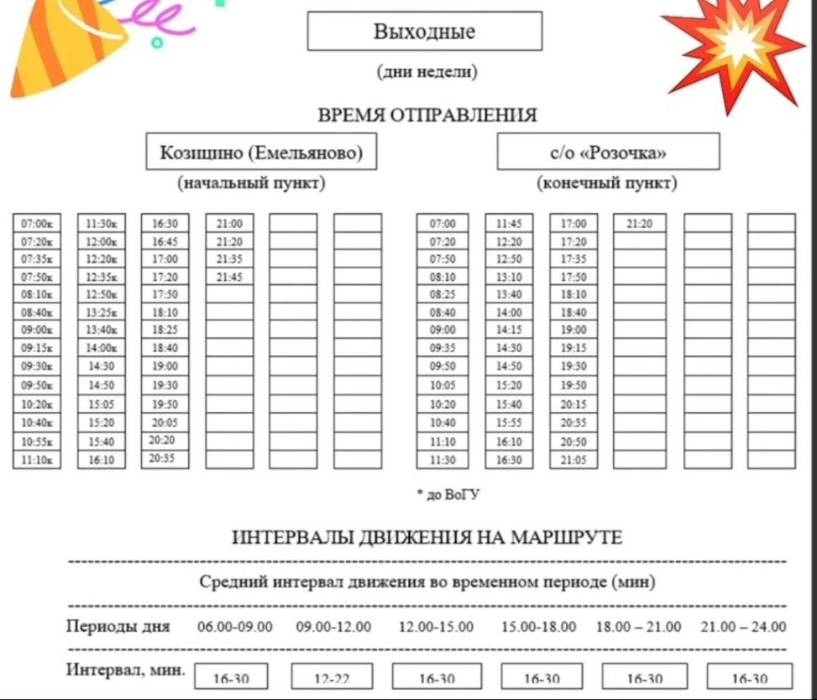 43 Козицыно (Емельяново) - с/о Розочка по выходным