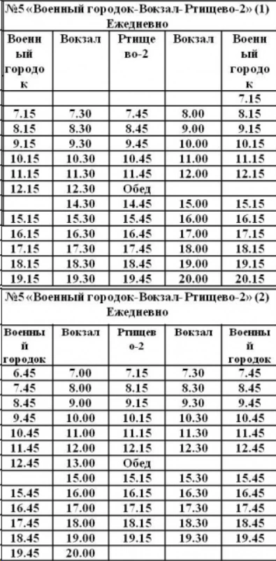 №5 Военный городок - Ртищево-2