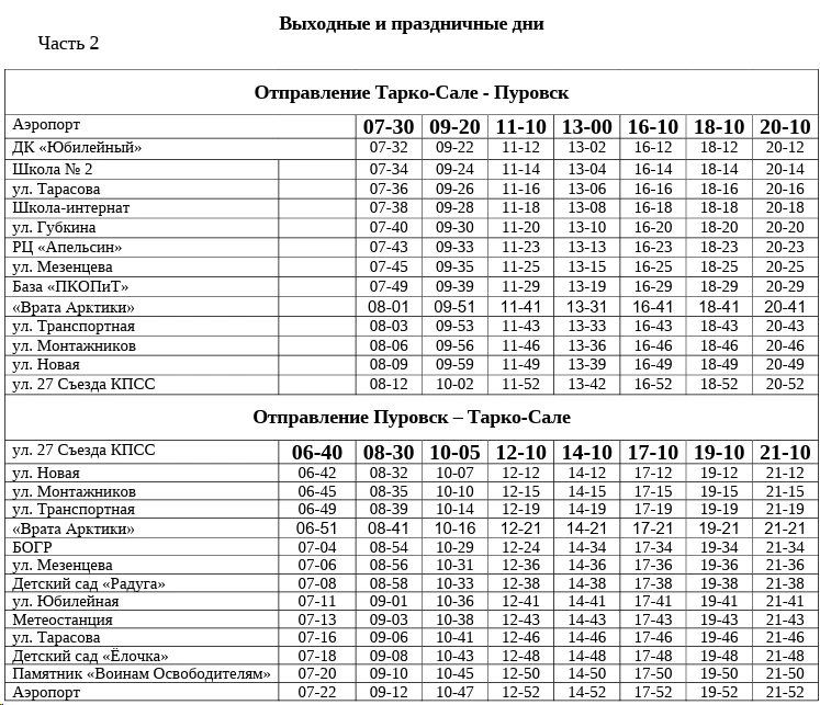 №5 Тарко-Сале - Пуровск