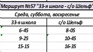 №57э «33-я школа – с/о Шельф» №57э «33-я школа – с/о Шельф»