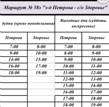 №58э «з-д Петрова – с/о Здоровье» №58э «з-д Петрова – с/о Здоровье»