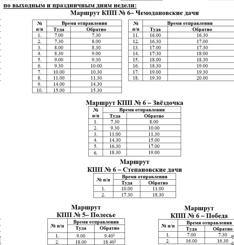 Чемодановские дачи Чемодановские дачи - расписание