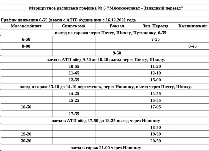 6 "Мясокомбинат - Западный переезд"