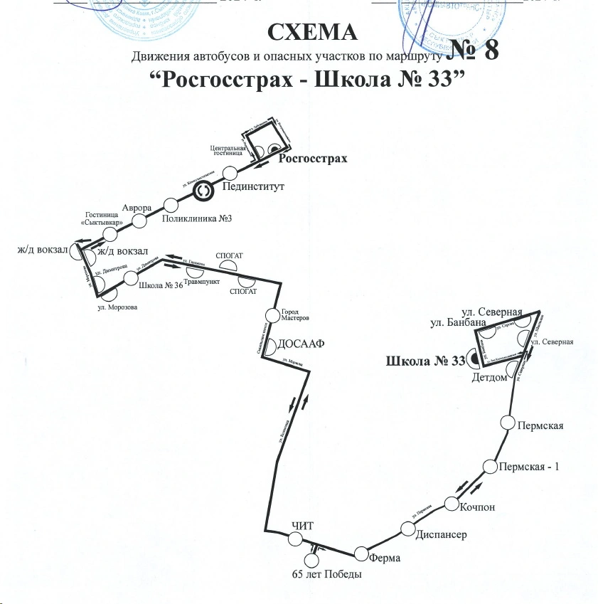 № 8 Росгосстрах - Школа №33 - схема