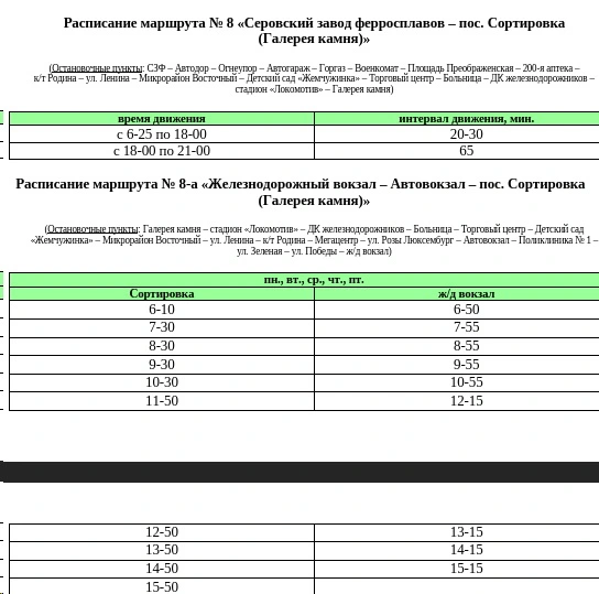 № 7-8 «пос. Металлургов – пос. Сортировка (Галерея камня)»