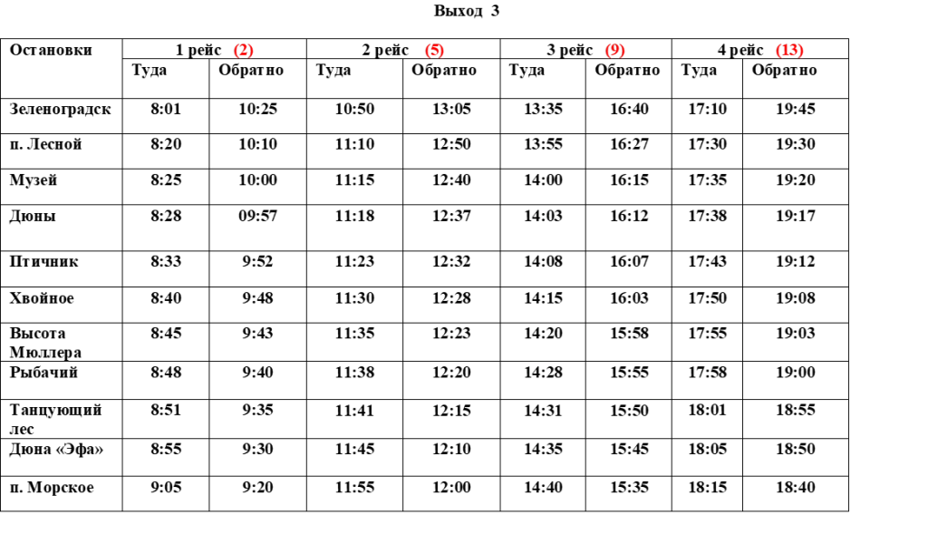 Подробное расписание 210