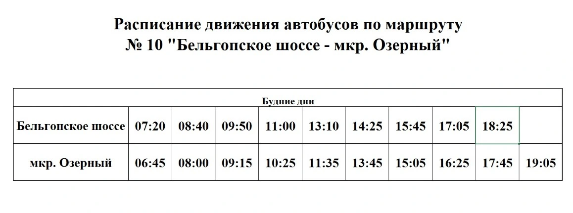 10 Бельгопское ш. - мкр. Озерный