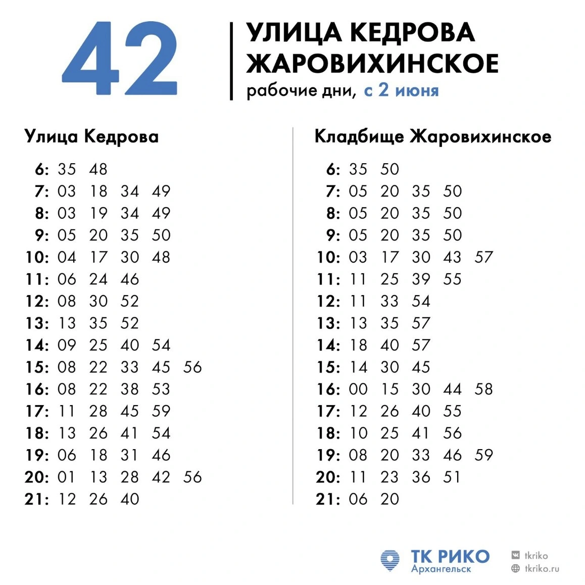 42 ул. Кедрова - Кладбище Жаровихинское