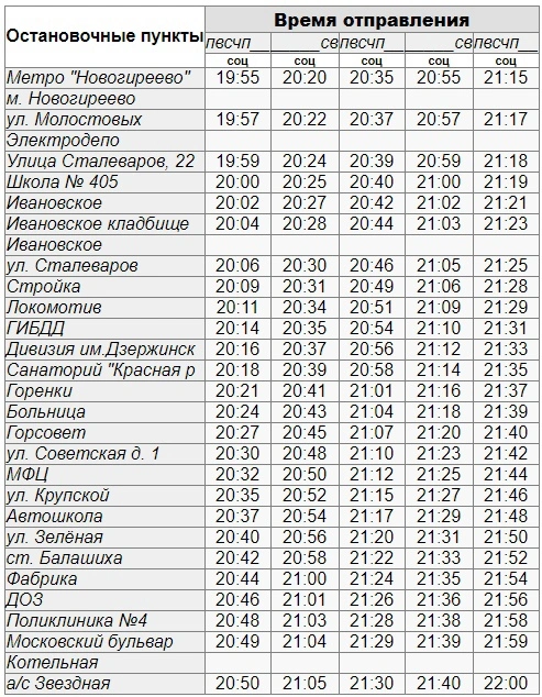 193 Москва (м. Новогиреево) – Балашиха