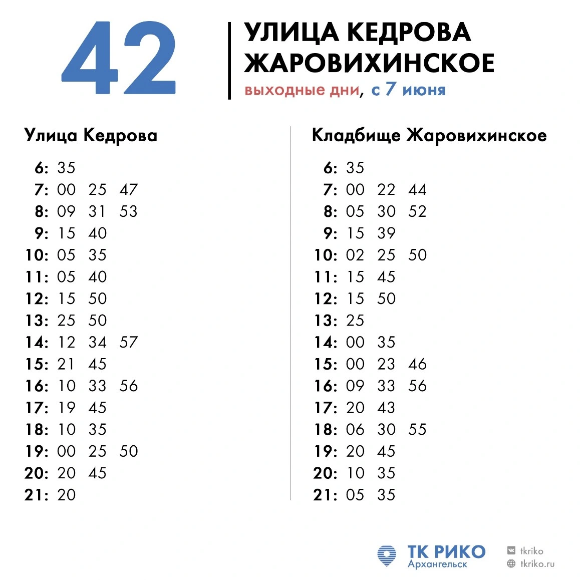 42 ул. Кедрова - Кладбище Жаровихинское