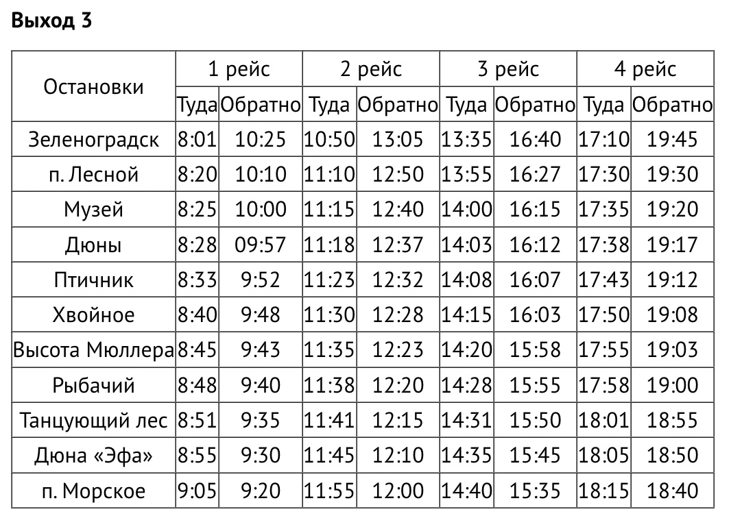 Подробное расписание 210 в Морское Подробное расписание 210