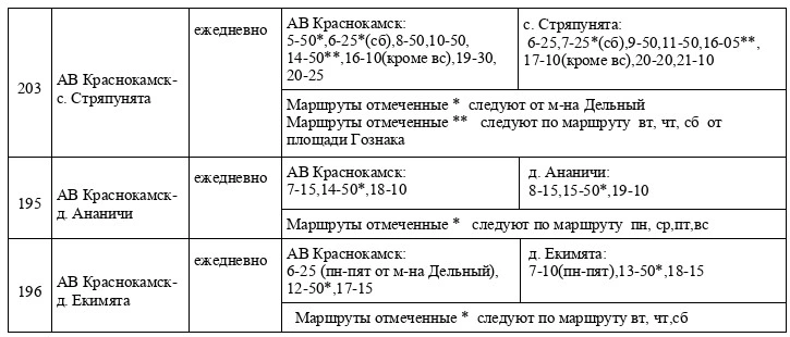 № 196 АВ Краснокамск - д. Екимята