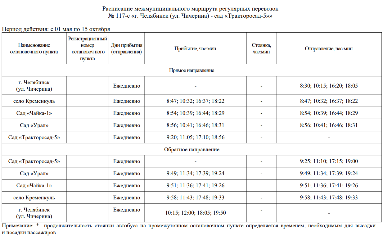 117-с расписание
