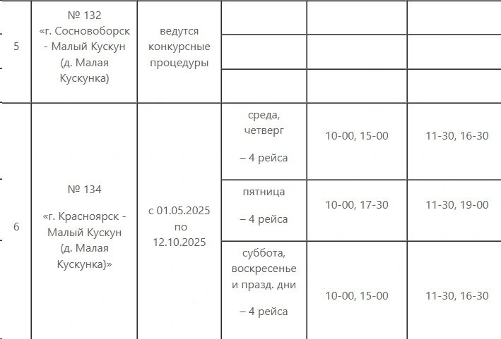 Расписание дачных автобусов 132, 134... Расписание дачных автобусов в Красноярске 132, 134...