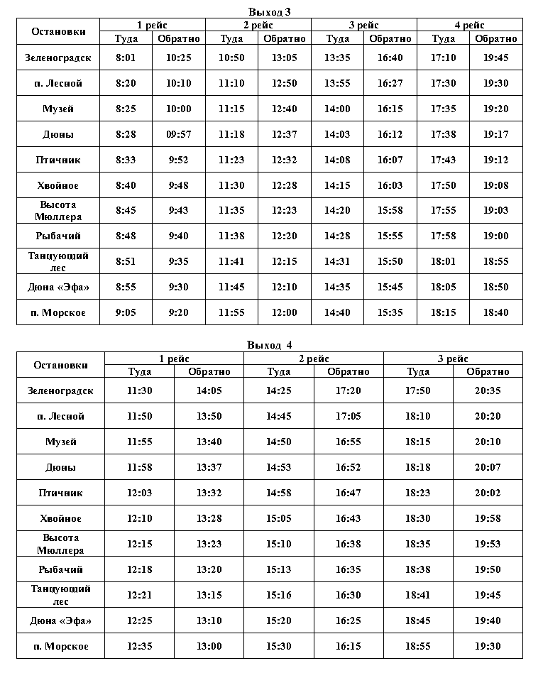 Подробное расписание 210