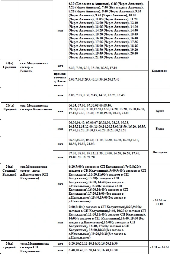 Расписание автобусов в Калуге 24 л Расписание автобусов в Калуге 24 л