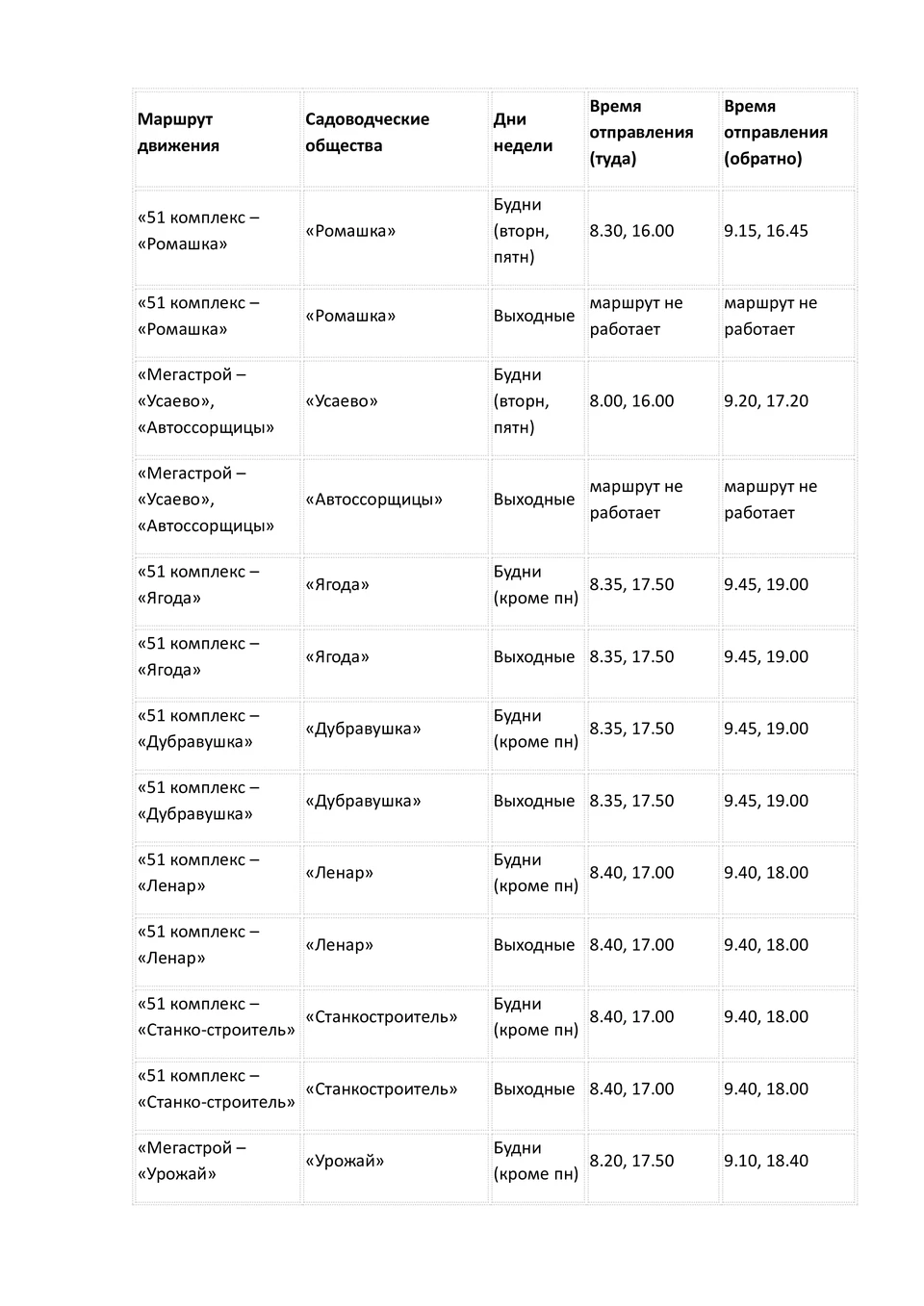 Расписание автобусов Набережные Челны от 51 комплекса часть 3
