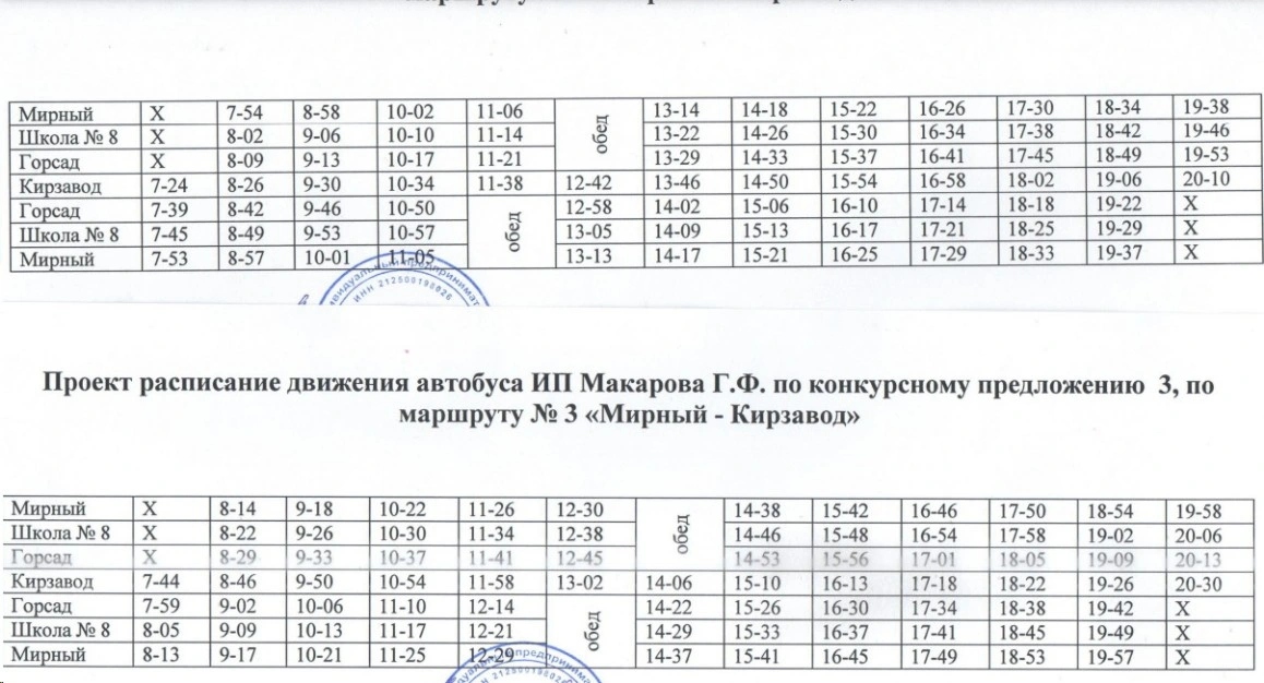 № 3 Мирный - Кирзавод