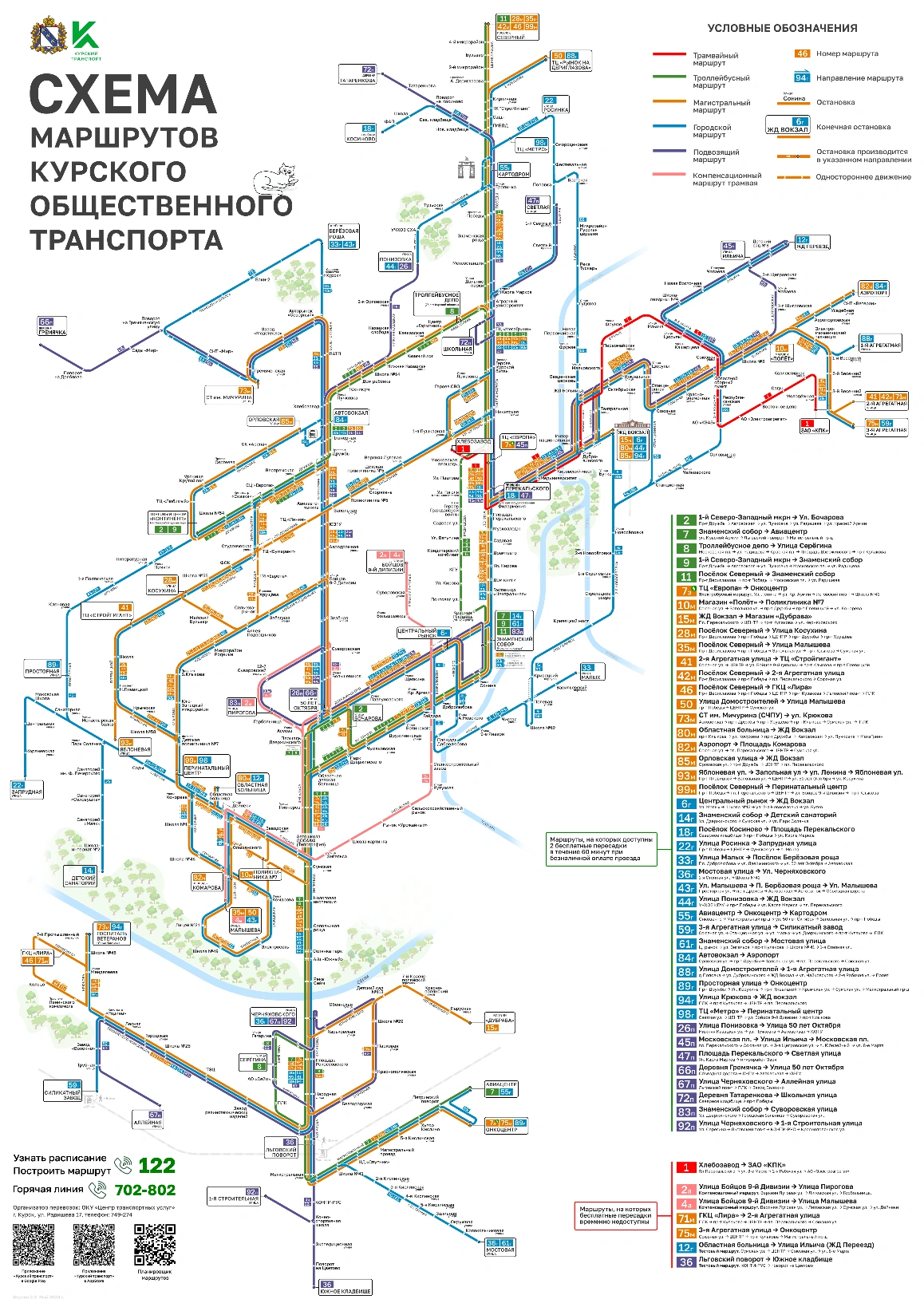 Схема транспорта Курск